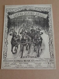 E.T. Paull - Silver Sleigh Bells 1906 US sheet music - Picture 1 of 1