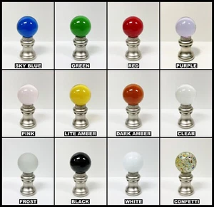 LAMPENFINALE - GLASKUGEL IN 12 FARBEN - SATIN NICKEL SOCKEL MIT DOPPELGEWINDE (1-Stk.) - Bild 1 von 25