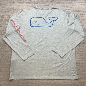 Vineyard Vines Performance Shirt Extra Large Gray Blue Whale Preppy Outdoor Hike - Picture 1 of 12