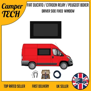 Peugeot Boxer 06-24 SWB L1 Driver side front FIXED window + Bonding Kit + U-trim - Picture 1 of 2