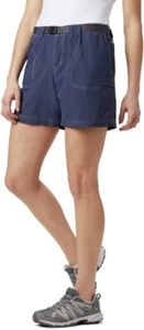 Women's Columbia Blue Sandy River Belted Cargo Shorts Size Large MSRP $50.00 - Picture 1 of 13