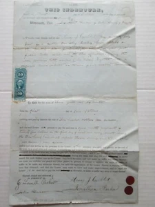 OCT.. 1ST 1870 DEED FOR ESTATE, DORCHESTER, MASS., JONATHAN PARKER to CUCHBUTsp - Picture 1 of 6