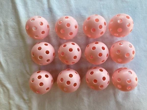 (12) 26 Hole Indoor Pickleball Balls, Pink - Picture 1 of 1