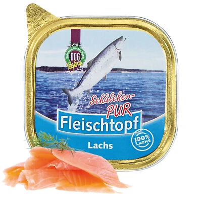 Schecker - 6 x 200g - Fleischtopf Schälchen PUR Lachs  - 100%Lachs - Nassfutter - Bild 1 von 2