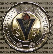 BU Canada 2020 75th Victory/Victoire WWII coloured $2 toonie coin  from roll