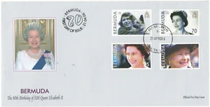 BERMUDA BRITISH COMMONWEALTH FDC COVER THE 80TH BIRTHDAY OF HM QEII LOT (BCL240) - Picture 1 of 1