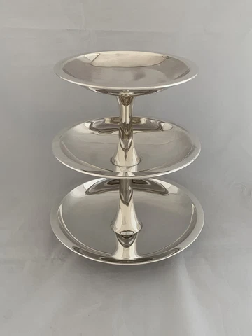 LARGE Sterling Silver Cake Stand 2000 London 1 KG Rare & Impressive JOHN CUSSELL Cover