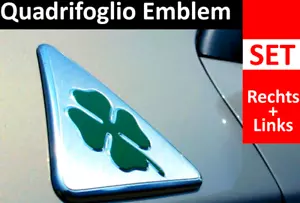 alfa romeo cloverleaf side badge QV quadrifoglio verde 90mm thin stickers GTA - Foto 1 di 1