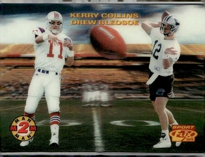 1995 Pinnacle Sports Flix Football Drew Bledsoe, Kerry Collins Man 2 Man #3/12 - Bild 1 von 2