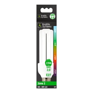 Reptile Systems Lampada Pro,E27 Compatta 6% Uvb , 23W - Taggecko Luce - Foto 1 di 2