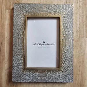 Nicole Miller Photo Picture Frame 4x6 Resin Snakeskin Gold Aqua Mob Wife Glam - Picture 1 of 2