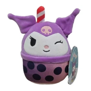 Peluche Squishmallows X Hello Kitty 5" KUROMI Boba Tea Perfumado Mystery Squad - Imagen 1 de 6