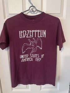 VTG Y2K Led Zeppelin U.S. Tour 1977 T-Shirt Size Small 2003 Double Sided Tee! (e - Picture 1 of 6
