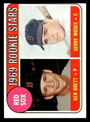 1969 Topps #476 Ken Brett/Jerry Moses Red Sox Rookies Ex-Mint RC Rookie Red Sox  - Image 1 of 2