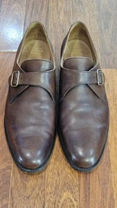 Vintage BROOKS BROTHERS x PEAL & CO monk strap 11 D brown ENGLAND dress shoes - Picture 1 of 24