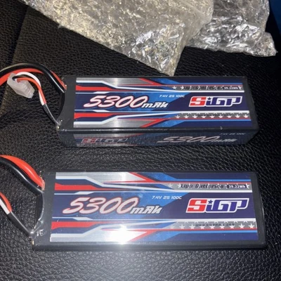 SUNPADOW 2S Lipo Battery 7.4V 5300mAh 100C Hard Case with Deans T Connector - Image 1 of 4