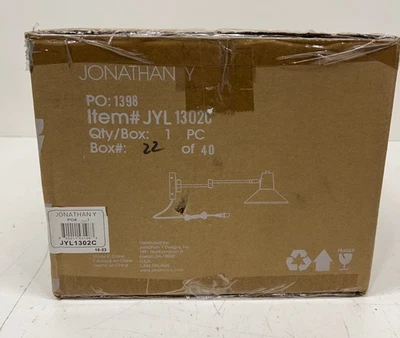 JONATHAN Y Hygge 16in. Swing Arm 1Light Grey/Brass Gold USB Charging Wall Sconce - Image 1 of 3