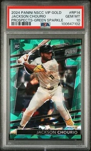 2024 Panini NSCC VIP Gold Jackson Chourio Green Sparkle /99 RC PSA 10 LOW POP 3! - Picture 1 of 3