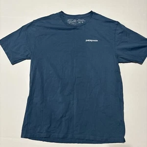 Patagonia Men's Responsibili-tee P-6 Fitz Roy Logo T Shirt Crater Blue Size S - Picture 1 of 7