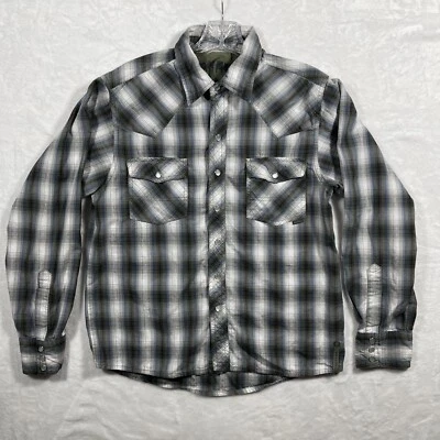 Gotcha Shirt Mens Small Plaid White Pearl Snap Button Long Sleeve Western Rodeo - Image 1 of 4