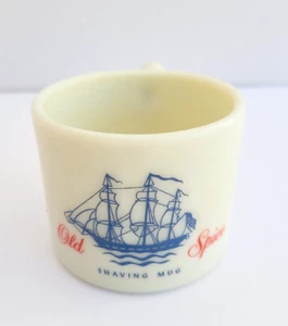 Vtg Old Spice Shaving Mug Early American Shulton Heavy Milk Glass Barber Collect - Picture 1 of 6