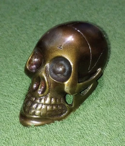 Brass - Skull / Head - Bronze Finish - Walking Stick Topper - Cane Handle - Picture 1 of 8