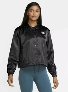 Satin ladies jacket Nike Sportswear CU5351-010 sz XS BLACK - Picture 1 of 3