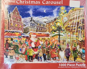 Vermont Christmas Company Christmas Carousel 1,000 Piece Jigsaw Puzzle Santa NEW - Picture 1 of 10