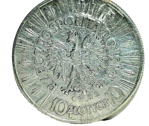 ( # 1) ANTIQUE 1935 EMISION POLAND SILVER COIN - JOSEPH PILSUDSKI -10 ZLOTYCH - Imagen 1 de 3