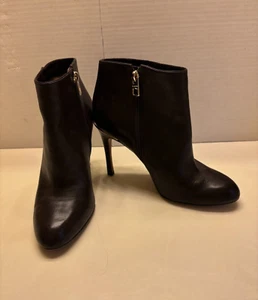 Coach Brown Leather Stilleto Ankle Booties Size 8.5 B - Picture 1 of 5