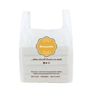 Plastic Vest Carrier Bags for Desserts & Chocolates - 11 in x 17 in x 23 in - Picture 1 of 1