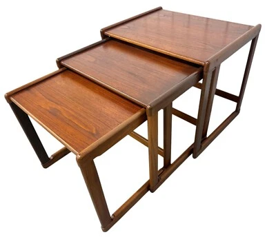 Mid-Century Danish Modern Teak Nesting Tables - Set of 3 - Image 1 of 4