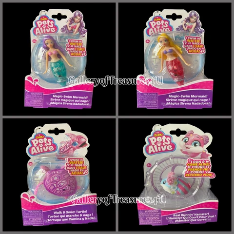 Pets Alive Magic Swim Mermaid Pink Turtle OR Running Hamster Robotic Cover