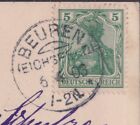 66359) BEUREN (EICHSFELD) Thüringen guter KOS-Stempel 1903 auf Postkarte