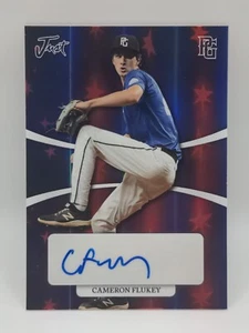 Leaf Perfect Game Just Minors Cameron Flukey 2022 rojo azul estrellas 3/3 automático  - Imagen 1 de 2