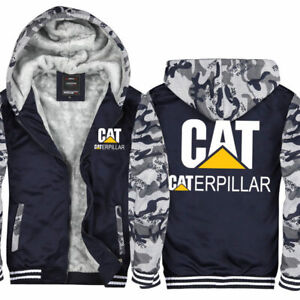 Caterpillar Power Hoodie Winter Fleece Hooded Coat Thick Warm Jacket Sweatshirt