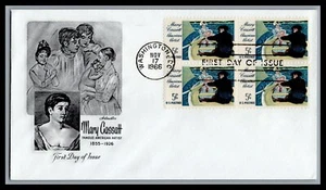 US FDC # 1322 5c Mary Cassatt Artmaster block 1966, 9L667 - Picture 1 of 1