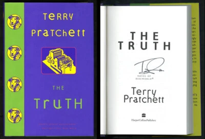 Terry Pratchett SIGNED The Truth HC 1st Edition Print PSA AUTOGRAPHED Discworld - Image 1 of 4
