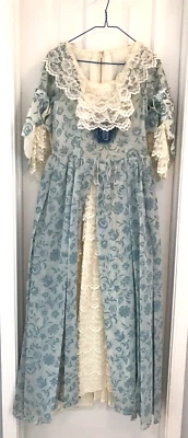 Disfraz para mujer Watteau plisado años 1700 2 piezas vestido hecho a medida y gorra de mafia vintage Foto 1 de 4