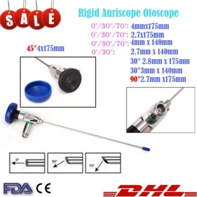 Sinoscopio nasal rígido endoscopio cirugía para artroscopia sinusal otorrinolaringológica-0°/30°/70°/90° Foto 1 de 4