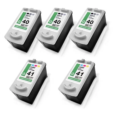 5X Eco Ink 3+2 Replaces Canon CL41 PG40 CL-41 PG-40 - Image 1 of 3