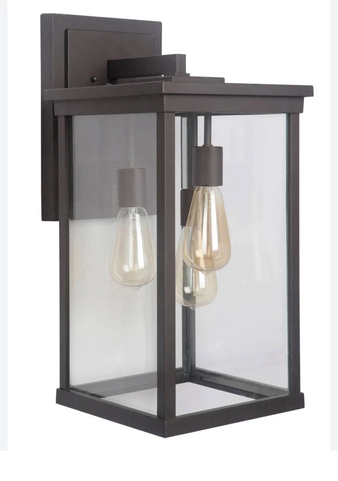 Arandela externa artesanal Z9734 bronze Riviera III 21" 3 luzes faltando 2 vidro - Imagem 1 de 4