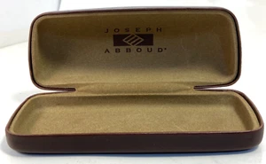 Joseph Abboud Brown Faux Leather Hard Clamshell Glass Case with Felt Lining - Picture 1 of 24