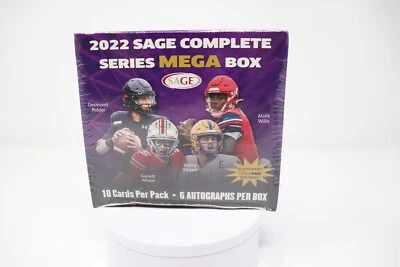 Mega caja de tarjetas coleccionables de fútbol americano serie completa Sage 2022 6 autógrafos 10 insertos Foto 1 de 4