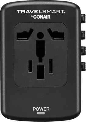 Adaptador TravelSmart universal de carga rápida CONAIR - 4 USB-A e 1 porta USB-C - Imagem 1 de 4