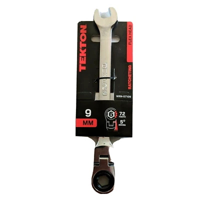 Tekton 9MM Flex Head Ratchet wrench Open/box end - Image 1 of 4