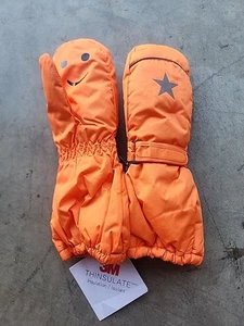 Girls Waterproof Orange Ski Snowboarding Snow Gloves Girls Size 5 Adjustable - Picture 1 of 5