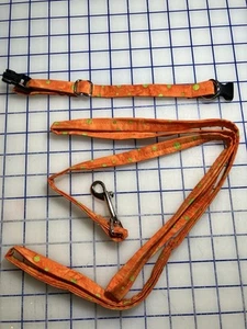 MADE IN USA kleines Hundehalsband und Leine Set orange/limette Punkte Batik - Bild 1 von 1