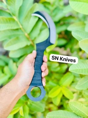 5PCS-HANDMADE CARBON STEEL HUNTING MINI KHOPESH WITH LEATHER SHEATH - Image 1 of 4