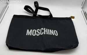 MOSCHINO Black Vintage Rubber Beach Summer Light Weight TOTE Bag Made In Italy - Picture 1 of 11